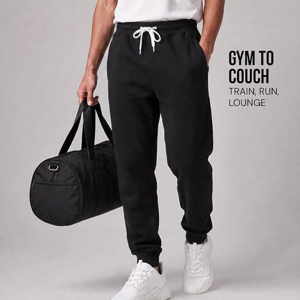 Southpole Men's 1570 Basic Active Fleece Jogger Sweatpants, Black, 5XL Big