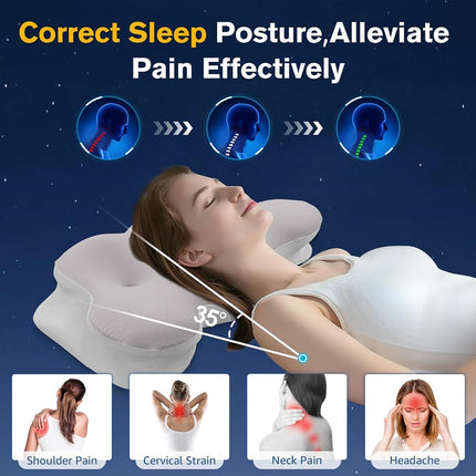 Cervical Neck Pillow, Pillows for Neck and Shoulder Pain, Contour Pillow, Neck Pillows, Pillow for Neck Pain Relief, Side Sleeper Pillows for Adults, Ergonomic Pillow, Memory Foam Pillows