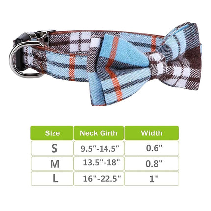 Faleela Soft &Comfy Bowtie Dog Collar,Detachable and Adjustable Bow Tie Collar,for Small Medium Large Pet (L, Blue)