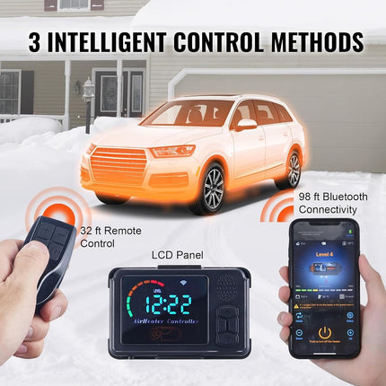 VEVOR 8 KW Diesel Air Heater, Bluetooth App Control All-on-one Diesel Heater with Automatic Altitude Adjustment, Remote Control and LCD, Portable Parking Heater for RV Trailer Camper Van Boat