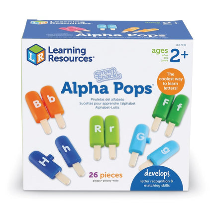 Learning Resources Smart Snacks Alpha Pops - 26 Double Sided Pieces, Ages 2+ Alphabet Learning and Fine Motor Skills Toy, Develops Letter Recognition, ABC Toys for Kids