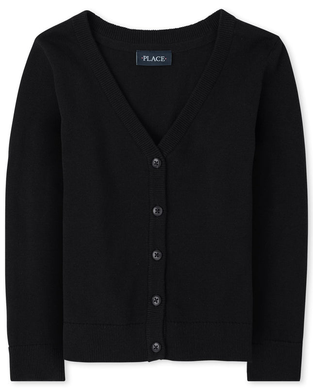 The Children's Place Girls V-Neck Cardigan, Black,