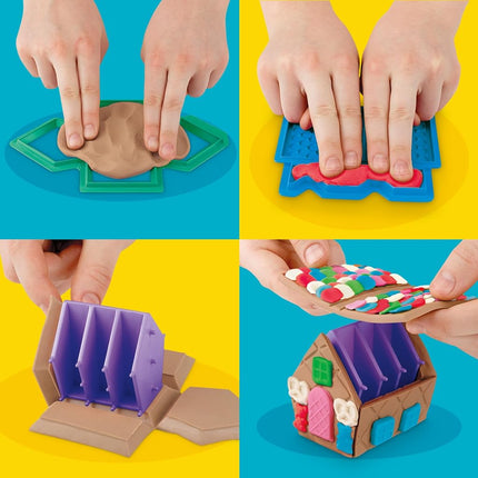 Play-Doh Builder Mini Gingerbread House, Arts & Crafts Toy Building Kit, Multi-Season Set with 8 Cans for Children Aged 5+