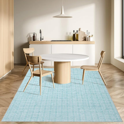 GarveeHome Modern Mint 10x13 Faux Wool Low Pile Plaid Accent Area Rug for Living Room, Bedroom, Nursery, Office