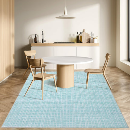 GarveeHome Modern Mint 10x13 Faux Wool Low Pile Plaid Accent Area Rug for Living Room, Bedroom, Nursery, Office