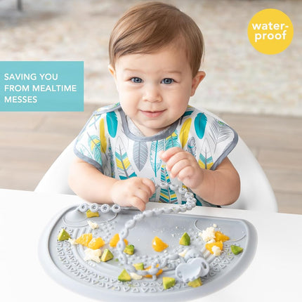Bumkins SuperBib, Adjustable Hook & Loop Closure, Catch-All Pocket, Baby-Led Weaning, Waterproof, Machine Washable, Stain & Odour Resistant, BPA Free, 6-24 Months, 3-Pack, Arrows, Feather, Quill