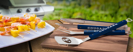 YouTheFan 5021589 NCAA BYU Cougars Spirit Series 3-Piece BBQ Set, 22" x 9", Team Colors
