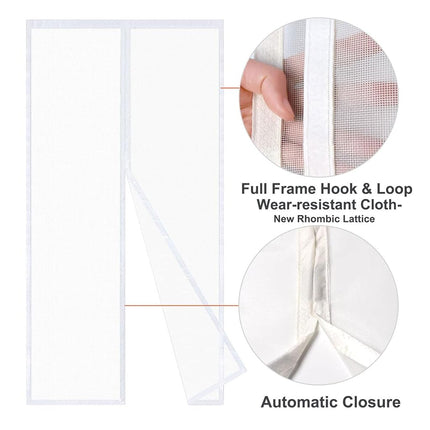 Risareyi Magnetic Fly Screens for Doors in Fiberglass, 85x210cm, White