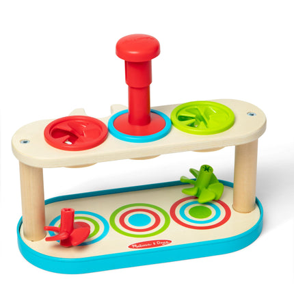 Melissa & Doug Trompos giratorios para emparejar y empujar, juguete para desarrollar la habilidad de combinar colores y la motricidad fina para niños de 2 años en adelante - Certificado FSC