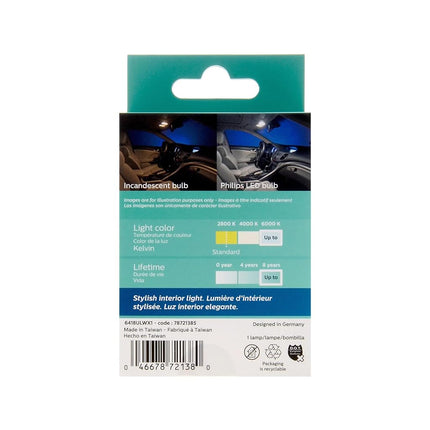 Philips 6418 Ultinon LED Bulb (White), 1 Pack