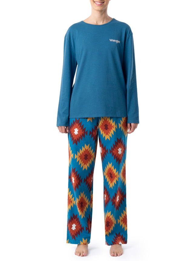 Wrangler Women's Jersey Top and Flannel Pant Sleep