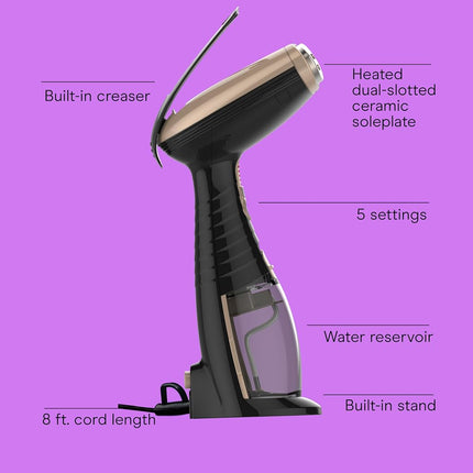 Conair Handheld Garment Steamer for Clothes, Turbo ExtremeSteam 1875W, Portable Handheld Design, Strong Penetrating Steam - Amazon Exclusive in Black