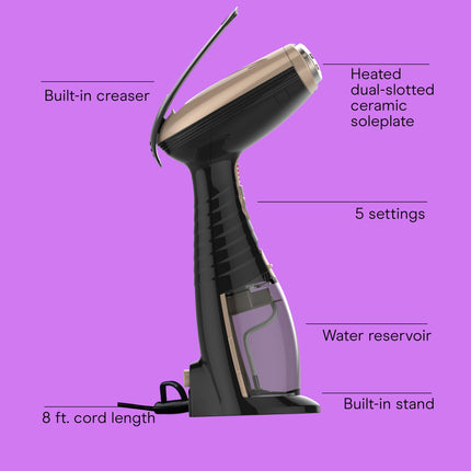 Conair Handheld Garment Steamer for Clothes, Turbo ExtremeSteam 1875W, Portable Handheld Design, Strong Penetrating Steam - Amazon Exclusive in Black