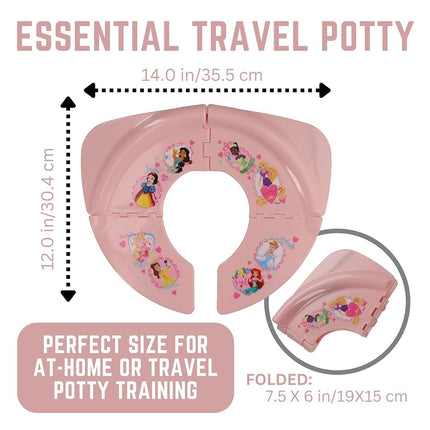 Asiento de entrenamiento portátil plegable de Disney Princess Loving Life para inodoro - Asiento de entrenamiento portátil de viaje