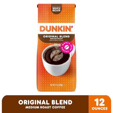 Dunkin Donuts Original Blend Whole Bean Medium Roast Coffee 340g