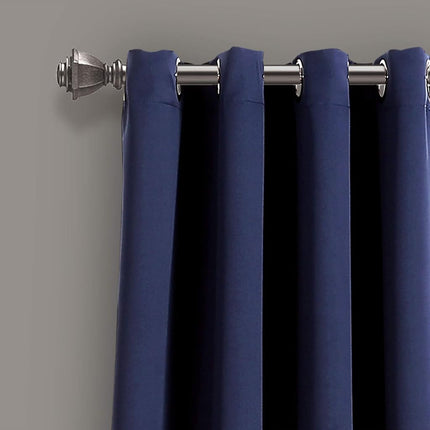 Lush Decor Insulated Grommet Blackout Curtains Panel Pair, 52" W x 84" L, Navy