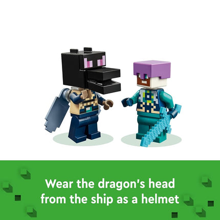 LEGO Minecraft The Ender Dragon and End Ship Toy - Play & Display Set with a Boat, Dragon and 3 Figures incl. an Enderman - Gamer Gift for 8+ Year Old Boys & Girls - 21264