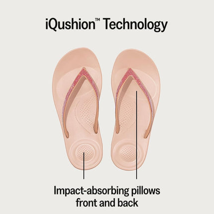 FitFlop DG5137-080 IQUSHION Ombre Sparkle CHANCLAS Beige US10