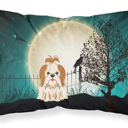 Caroline's Treasures Halloween Scary Shih Tzu Red White Fabric Standard Pillowcase BB2277PILLOWCASE, Multicolor