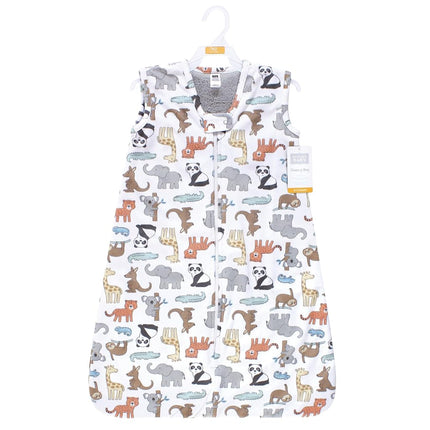Saco de dormir de felpa de piel sintética unisex Hudson Baby, manta portátil, animales de zoológico, 12-18 meses
