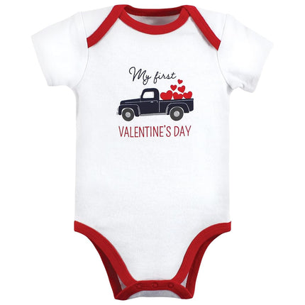 Hudson Baby Baby Bodysuits de algodón, camión de San Valentín, 3-6 meses