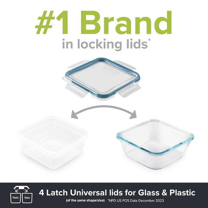 Snapware Total Solution 16-Pc Plastic Food Storage Containers Set,(4) 2-Cup & (4) 1.2-Cup Round Meal Prep Container, BPA-Free Lids with 4 Locking Tabs, Microwave, Dishwasher, and Freezer Safe