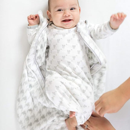 SwaddleDesigns Microfleece Sleeping Sack with 2-Way Zipper, Puppytooth, Black, 0-6MO