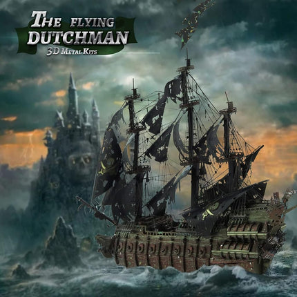 Piececool 3D Puzzles with DIY Tool Sets, Flying Dutchman Pirate Ship Model Building Kits, Difficult 3D Metal Puzzles for Adults, Great Christmas Birthday Gifts
