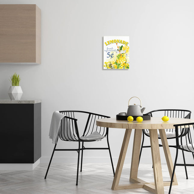 Stupell Industries Limonade fraîchement pressée Bocal à fruits Illustration vive d'été, Design par Kim Allen