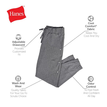 Hanes Women's Cargo, Healthcare Scrub Joggers, Moisture Wicking Medical Pants, Fuchsia Pink, S