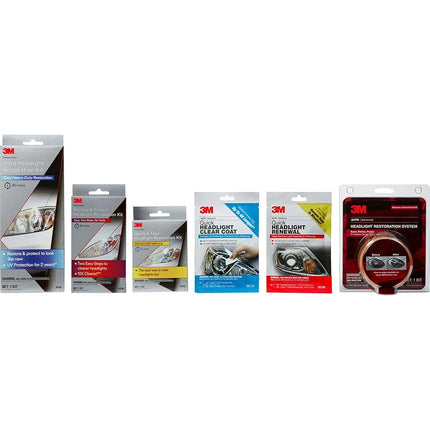 3M Quick and Easy Headlight Restoration Kit, Removes Light Yellowing in 15-Minutes, 39193, 1 Kit