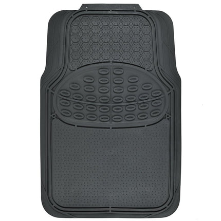 BDK Metallic Rubber Floor Mats for Car SUV & Truck - Semi Trimmable, 2 Tone Color Heavy Duty Protection (Blue/Black)