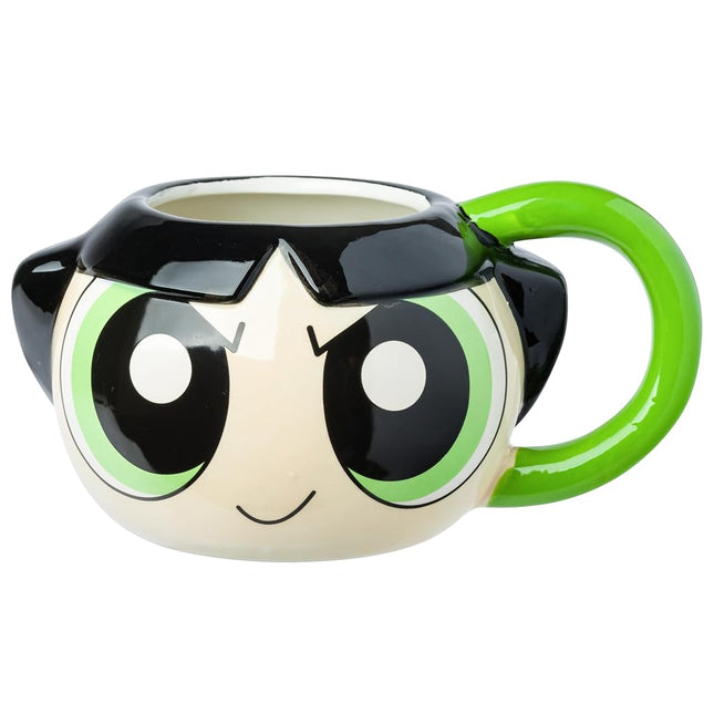 Silver Buffalo The Powerpuff Girls Ceramic 3D Sculpted Mug Featuring Buttercup, 20 Ounces