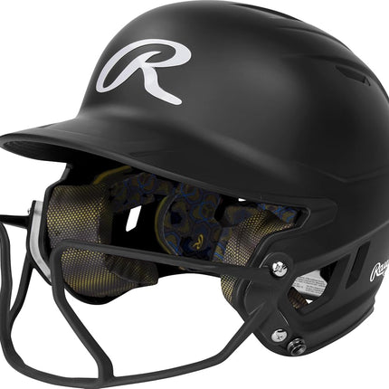 Rawlings | MACH HI-VIZ Fastpitch Softball Batting Helmet | Face Guard Attached | Black | Senior - 6 7/8" - 7 5/8"