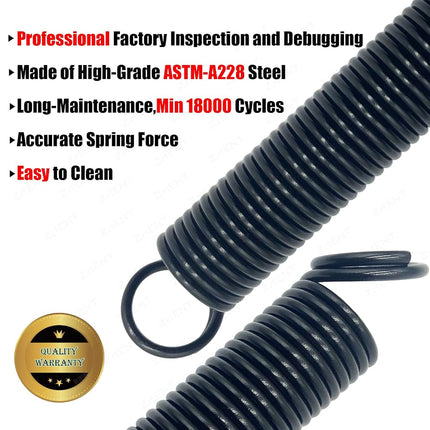 Heavy Duty Extension Garage Door Spring Stretch Spring 2-Pack（180 lb