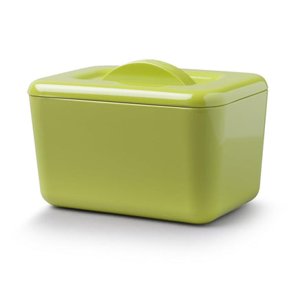 Zeal Insulated Butter Dish, Large 500 Grams Capacity Double Walled Butter Tub/Container with Lid, Melamine - Lime Green