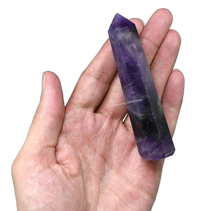Amazing Gemstone Cobalt Calcite Crystal Towers - Natural Healing Crystal Point Obelisk for Reiki Healing and Crystal Grid (3" to 4" INCH)