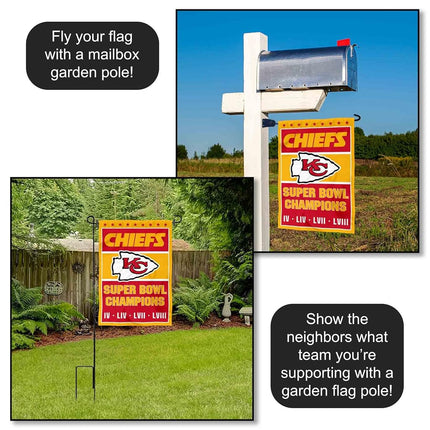 Wincraft Kansas City Chiefs 4 Time Champions Garden Flag, Red, Gold, 12.5 Inches by 18 Inches