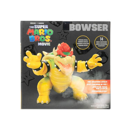 Jakks Pacific Super Mario Bros Fire Breathing Bowser 7”/ 17.5cm, Officially Licensed Nintendo, Highly Articulated Interactive Figure, Durable and Highly Detailed, Perfect for Play and Display