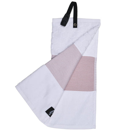Callaway Golf Tri Fold Towel 2023 Mauve/White