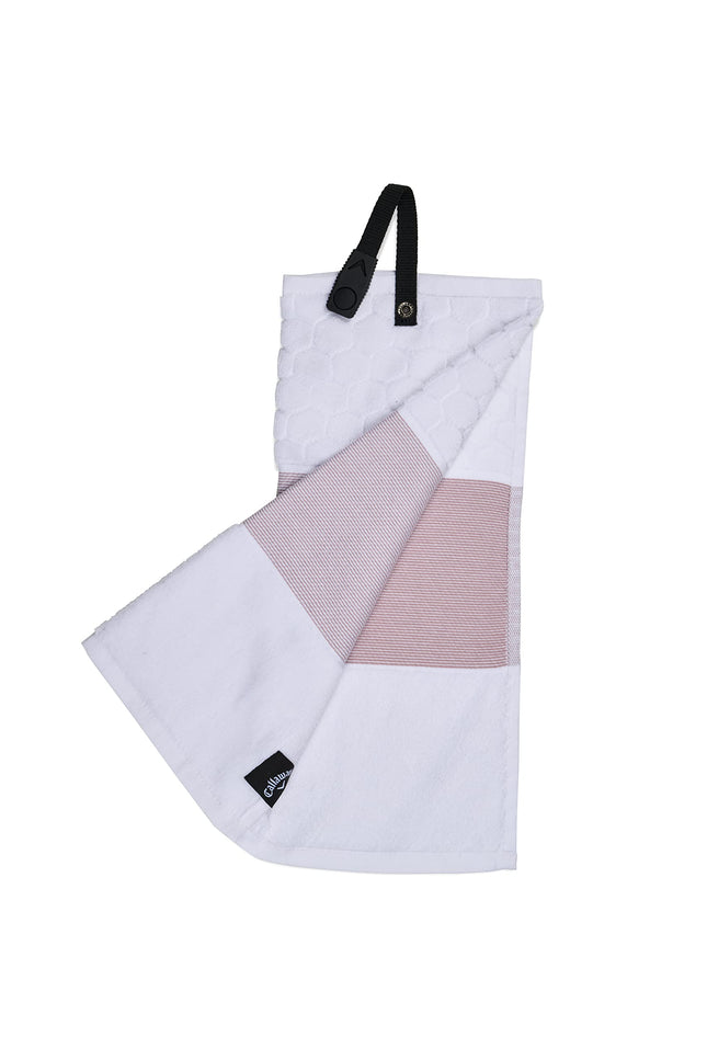Callaway Golf Tri Fold Towel 2023 Mauve/White