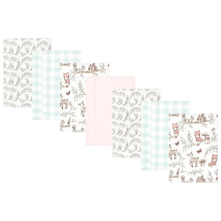 Hudson Baby Unisex Baby Algodón Franela Paños para Eructar, Amigos del Bosque para Niñas, Talla Única