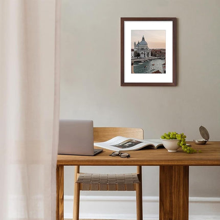 Vittanly 11x14 Picture Frame, Brown Photo Frame for Wall, Tabletop Display
