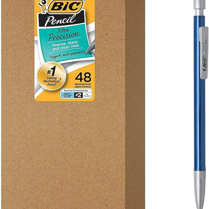 BIC Xtra-Precision Mechanical Pencil, Metallic Barrel, Fine Point (0.5mm), 48-Count Pack (WX7AZ668-A-BLK) (Pack of 12, 576 Count Total)