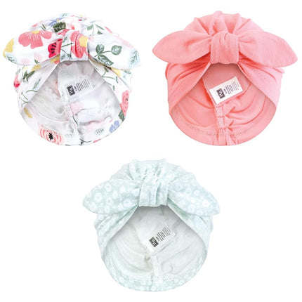 Hudson Baby - Turbans en Coton pour Bébé Fille, 0-24 Mois, Motif Végétal Moderne, 0-24 Mois