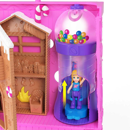 Polly Pocket Pollyville Sweet Store Dolls and Playset, Mini Toys with 2 Micro Dolls and 3 Accessories, HNB03