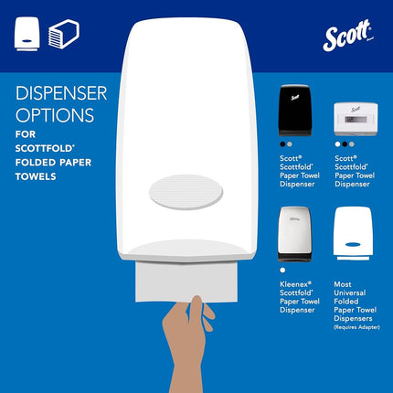 Scott Multifold Hand Towels 6633, 1-Ply, White, Soft, Strong & Highly Absorbent – Ideal for Everyday Hand Drying, 25 Packs x 175 Sheets (4,375 Total)