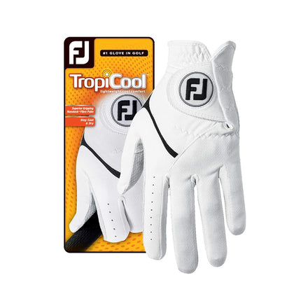 FootJoy Men's TropiCool Gloves, White, Medium/Larg