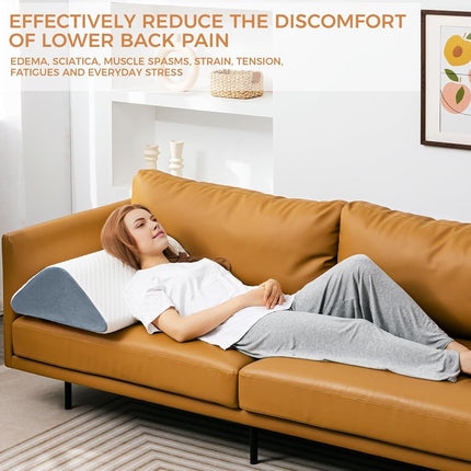 Knee Wedge Pillow for Post-Surgery Recovery-Leg Elevation Support for Sleep Position, Alleviating Lower Back & Hip Pain Enhancing Circulation in Ankles Legs Triangle Pillow with Removable Cover
