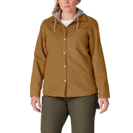 Dickies Women's Size Plus Hooded Duck Shirt Jacket